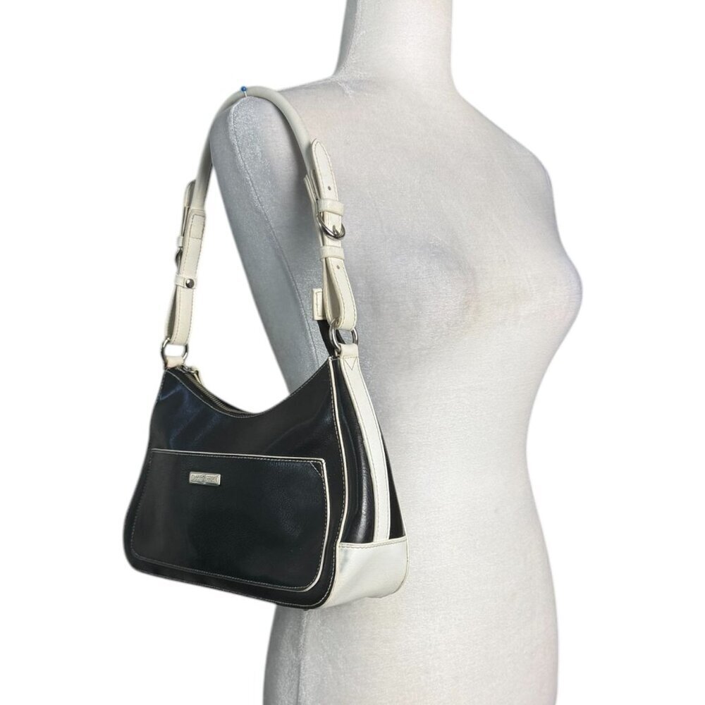 Duck Head Vintage Black White Leather Small Handbag w Feet One Size
